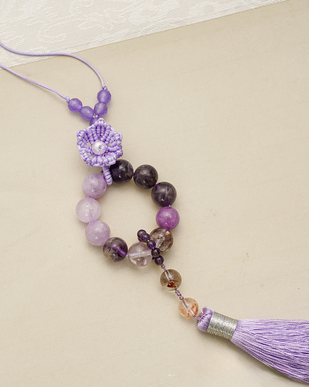 Lavender Bloom Amethyst Car Charm