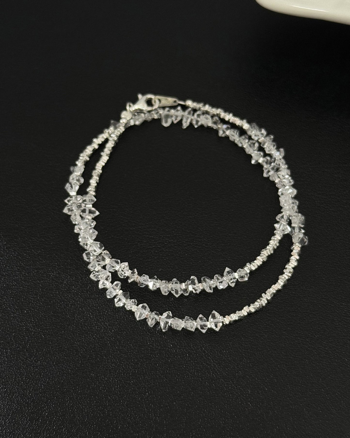Ethereal Light Herkimer Diamond Skinny Bracelet