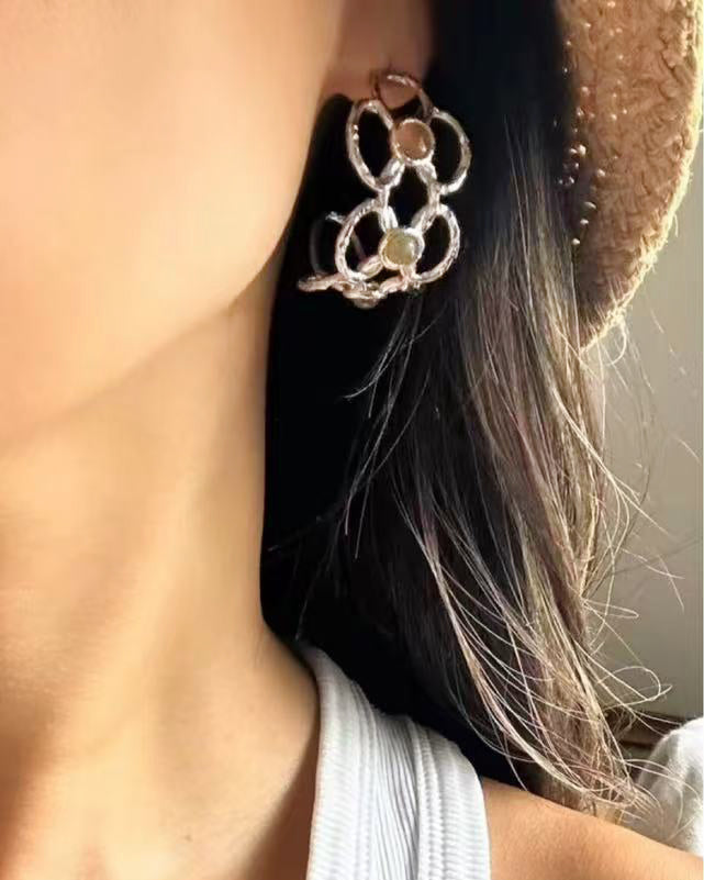 Blossom Dance Tourmaline Hoop Earrings