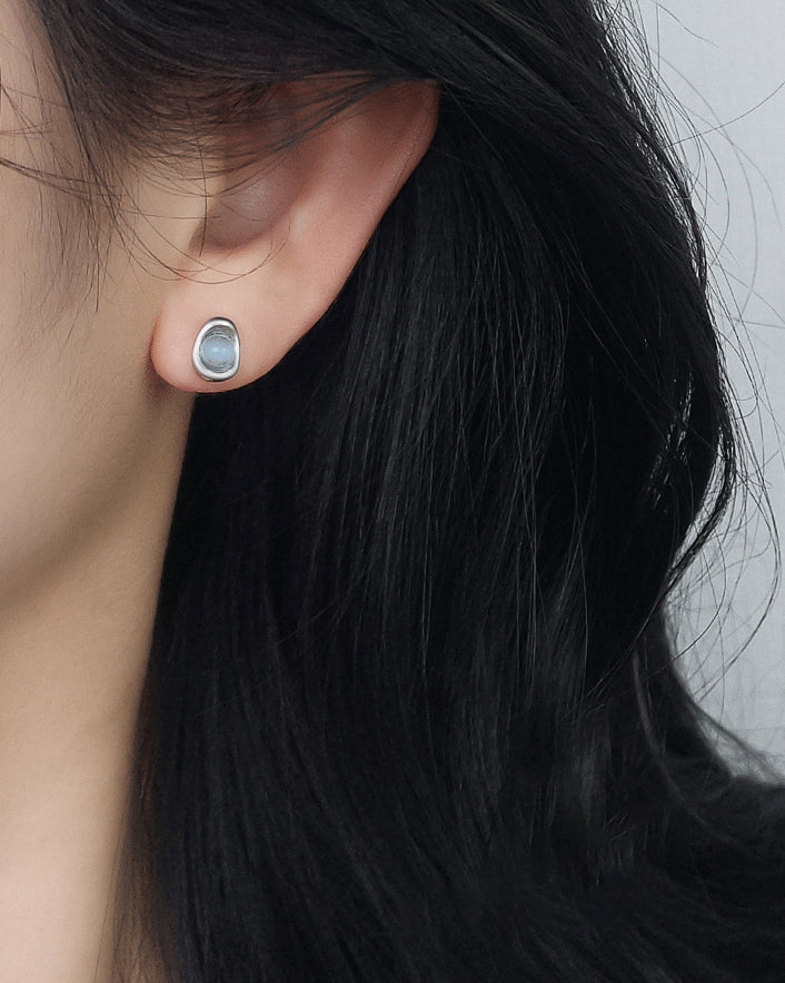 Ocean Breeze Aquamarine Stud Earrings