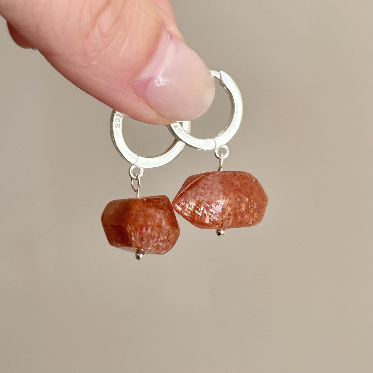 Golden Glow Sunstone Drop Earrings