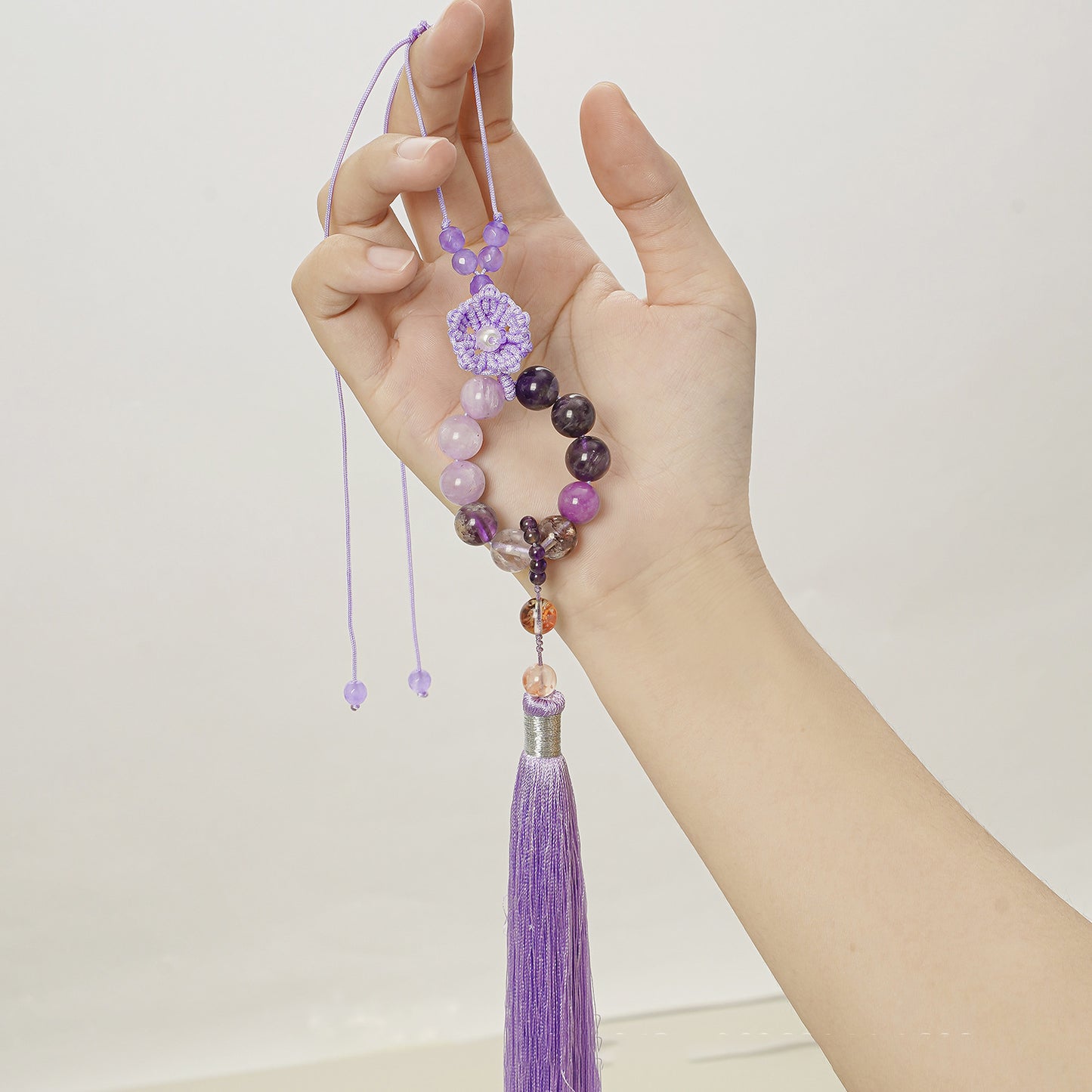 Lavender Bloom Amethyst Car Charm