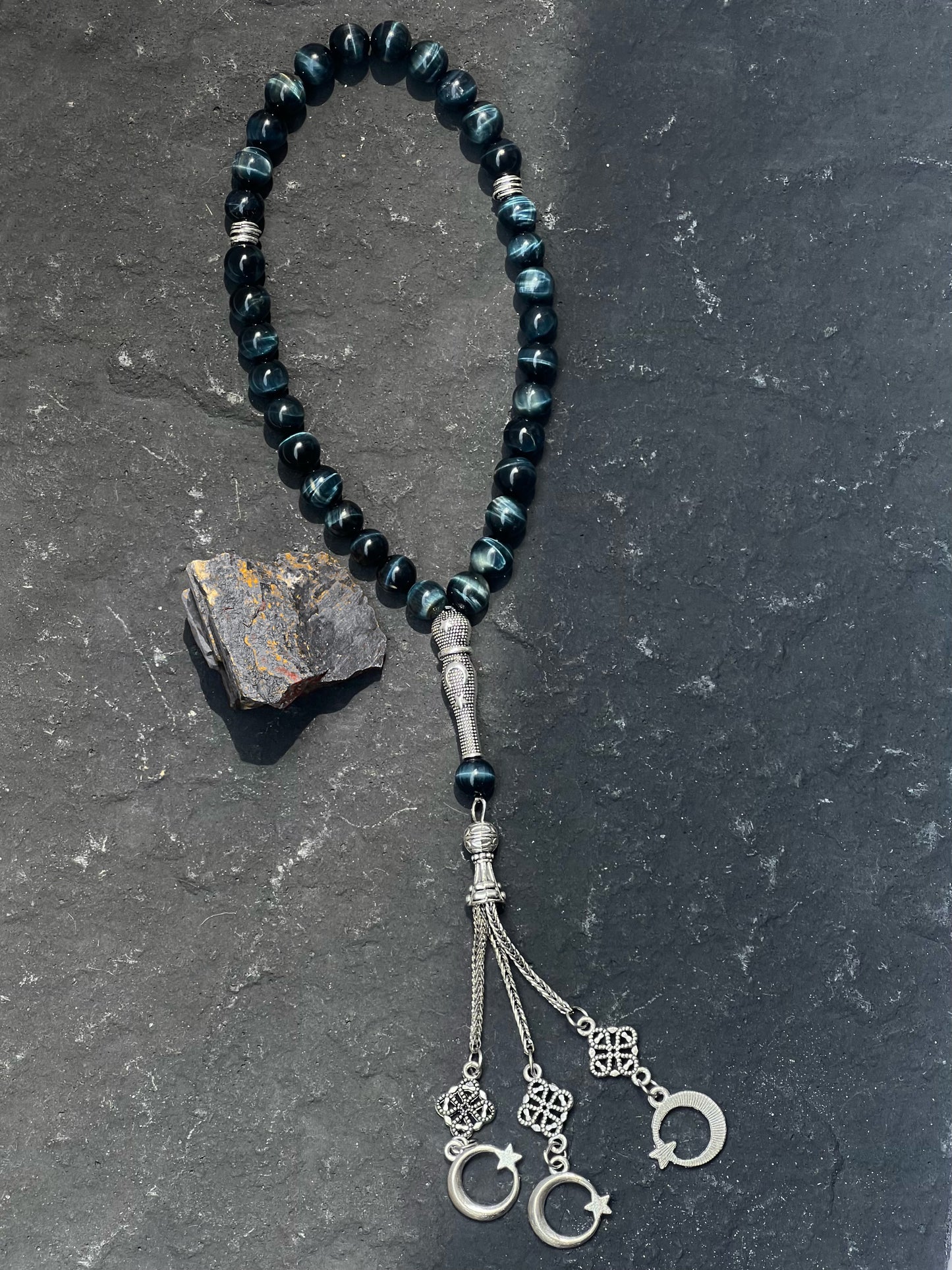 Blue Tiger's Eye Rosary - Clarity & Protection