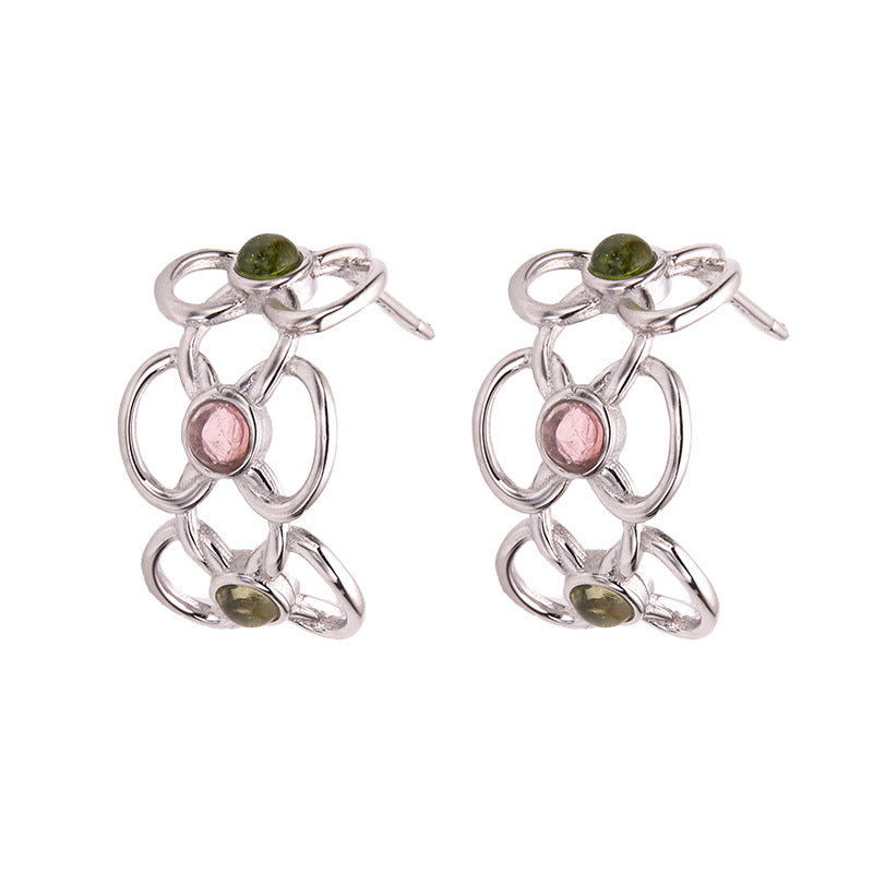 Blossom Dance Tourmaline Hoop Earrings