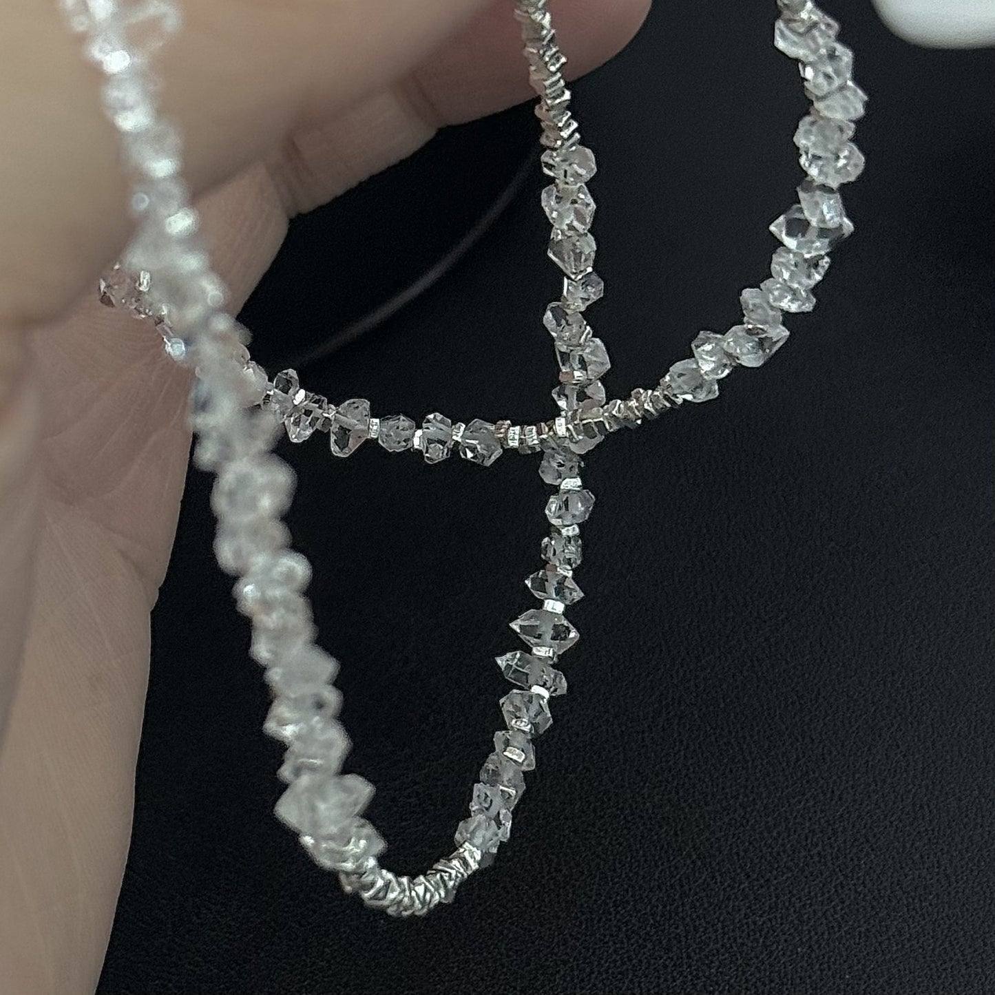 Ethereal Light Herkimer Diamond Skinny Bracelet