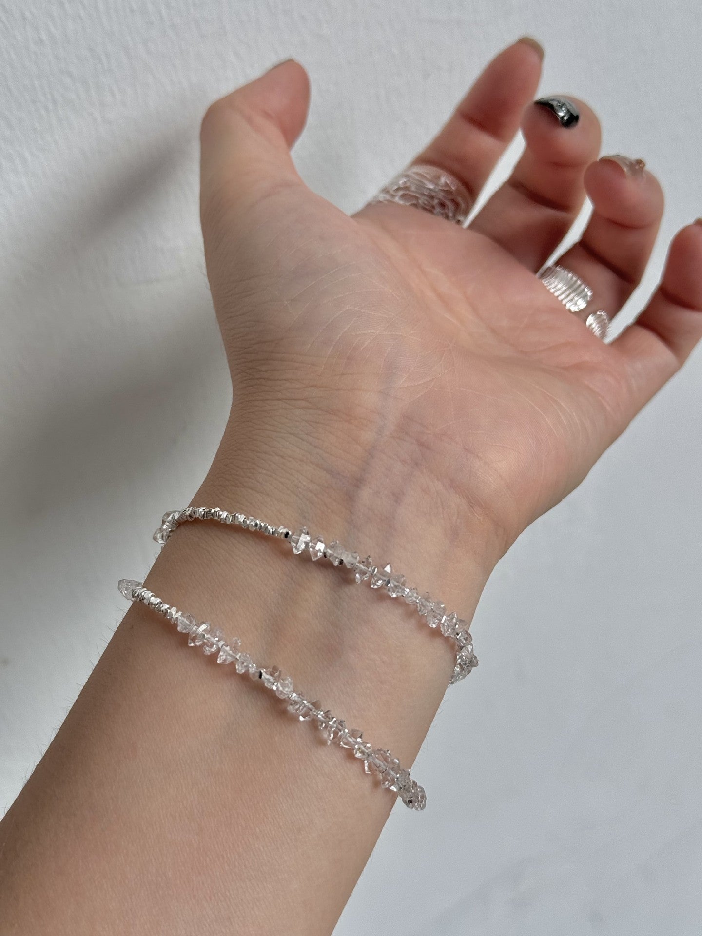 Ethereal Light Herkimer Diamond Skinny Bracelet