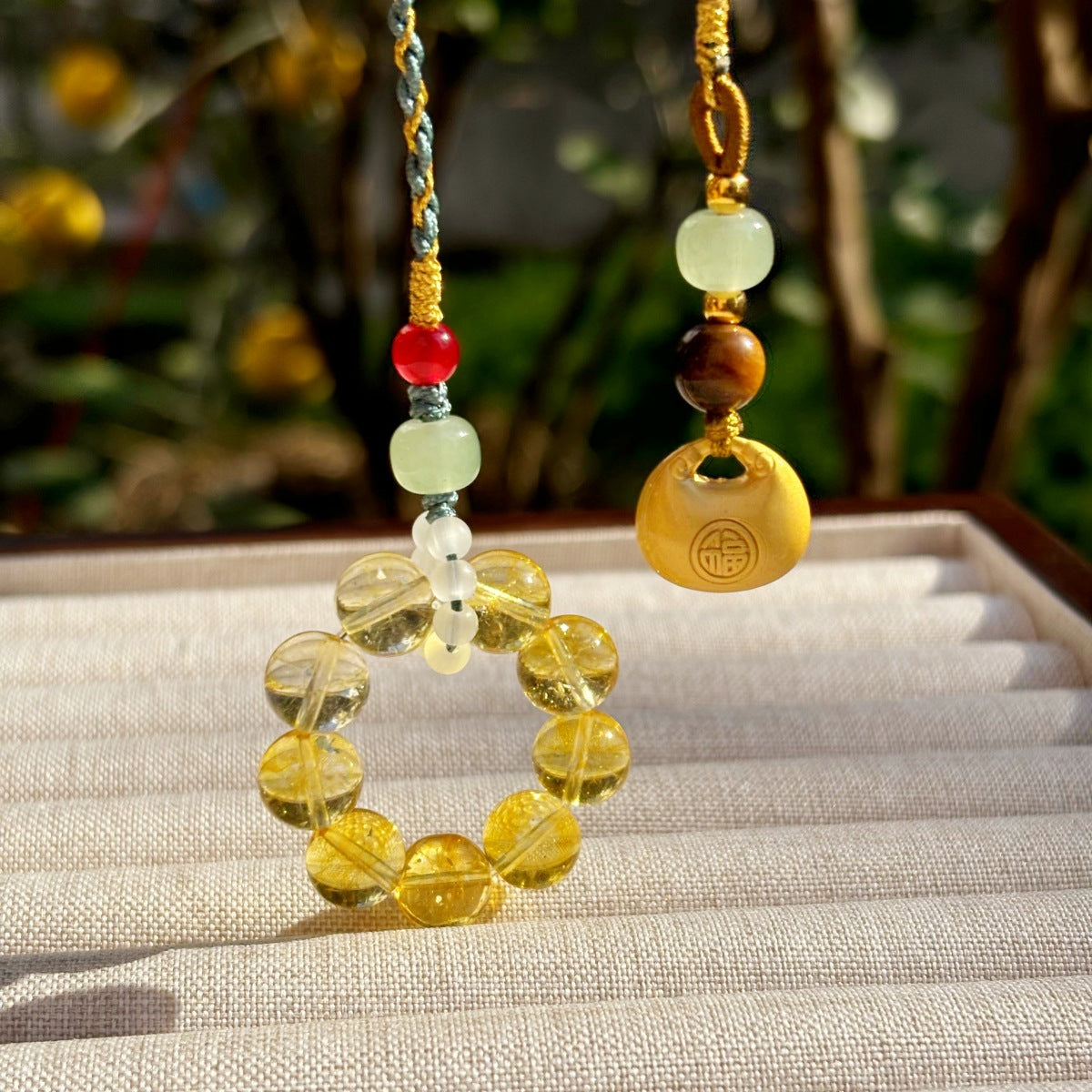 Golden Fortune Citrine Car Charm